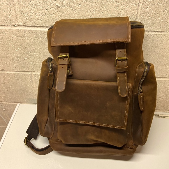 Handmade leather backpack